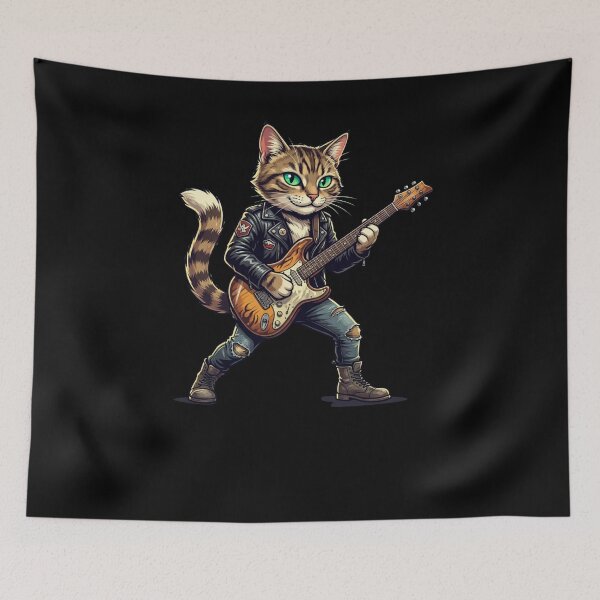 Item preview, Tabby Cat Rocker Electric Guitar Player designed and sold by snowry.