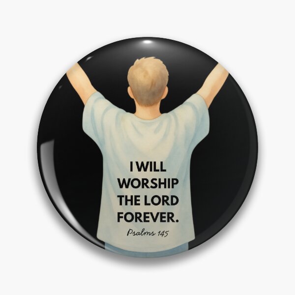 Artikelvorschau, Ich will den Herrn ewig anbeten (Psalm 145) – Christliches T-Shirt mit Bibelvers zum Thema Anbetung – Glaubenskleidung entworfen und verkauft von ArtsBorn2Create.