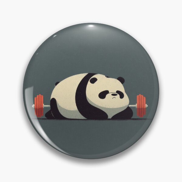 Item preview, Panda lifts weights in gym setting designed and sold by anytka.