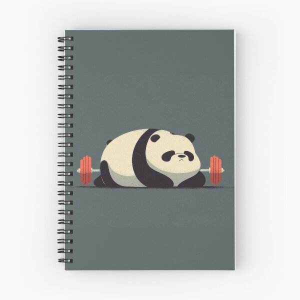 Item preview, Panda lifts weights in gym setting designed and sold by anytka.