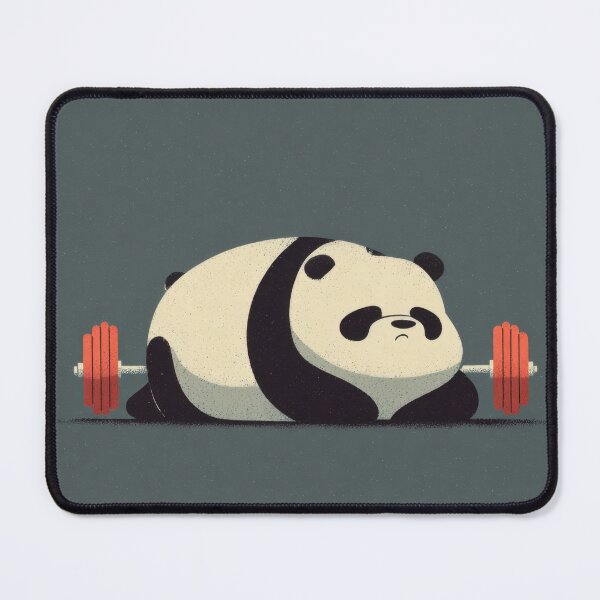 Item preview, Panda lifts weights in gym setting designed and sold by anytka.