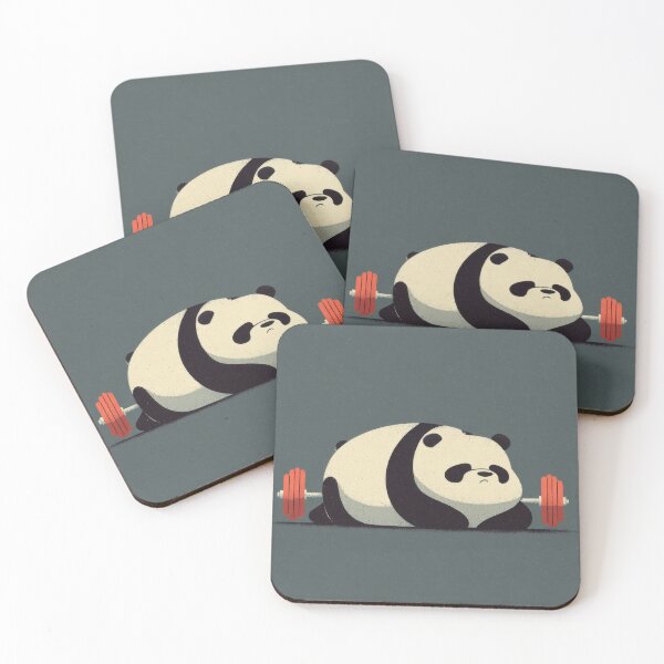Item preview, Panda lifts weights in gym setting designed and sold by anytka.