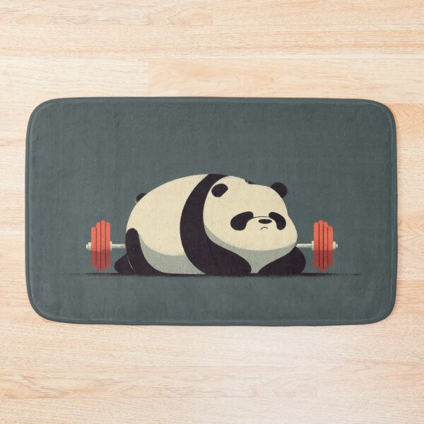 Item preview, Panda lifts weights in gym setting designed and sold by anytka.