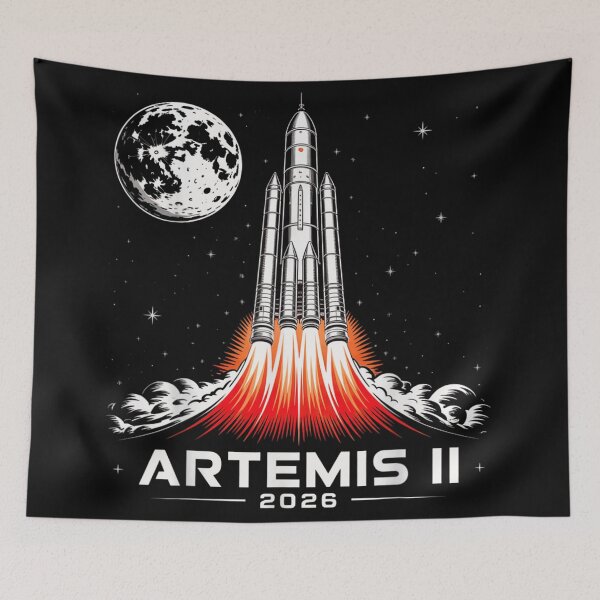 Item preview, Artemis II 2026 NASA Moon Mission Space Rocket Launch Astronomy Art designed and sold by WilliaMaler.