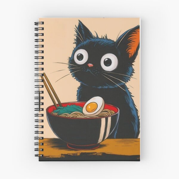 Item preview, Kawaii Cat Eating Ramen Funny designed and sold by casamomo.