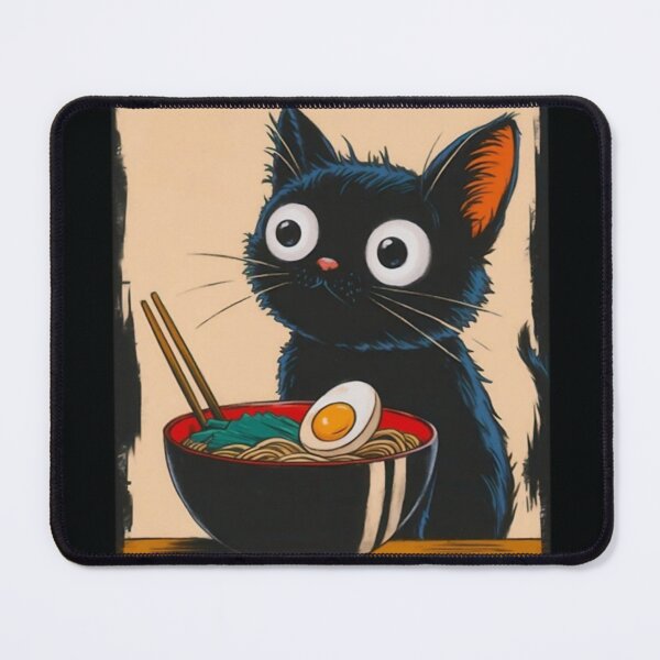Item preview, Kawaii Cat Eating Ramen Funny designed and sold by casamomo.