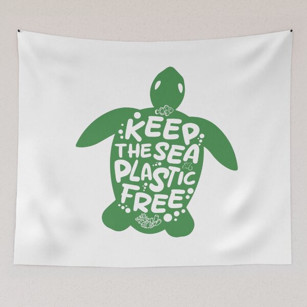 Item preview, Keep the sea plastic-free - turtle designed and sold by Wolagno.
