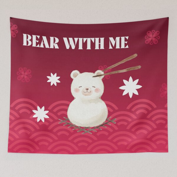 Item preview, Cute Kawaii Bear With Chopsticks Japanese Aesthetic designed and sold by ZaphiXian.