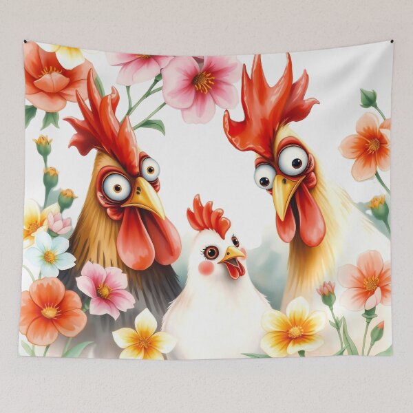 Item preview, The Hen House Gang: Floral Family Chaos designed and sold by Serene Strokes Art.