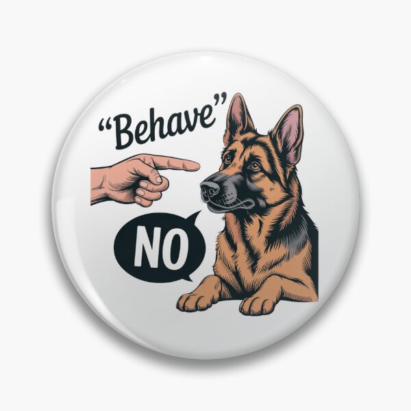 Artikelvorschau, Lustige Hundeillustration: Benehmt euch, Belgischer Schäferhund (Malinois) entworfen und verkauft von ZACK ART.