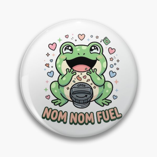 Item preview, Nom Nom Fuel Frog Sticker, T-Shirt & Decal – Cute Frog Gas Cap Design, Funny Car Sticker designed and sold by Nara8.