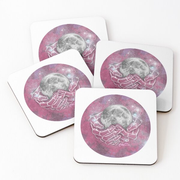 Item preview, Moon in Skeletal Hands Illustration (V1) designed and sold by Studio Hromi LLC.
