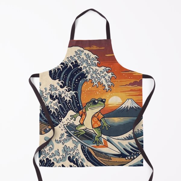 Item preview, Funny Frog Surfer Kanagawa Wave Japanese Sunset Vintage Boys Girls Kids designed and sold by FurryHavenPH.