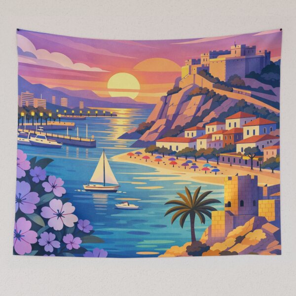 Item preview, Alicante Spain Sunset Travel Poster designed and sold by MatthewHeights.