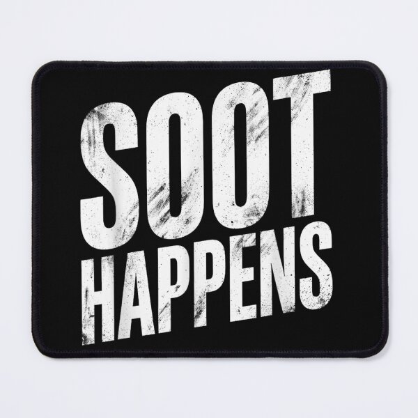 Item preview, Soot Happens Funny Dirty Mechanic Chimney Sweep Distressed Grungy Typography Art designed and sold by Taniyah Gomes.