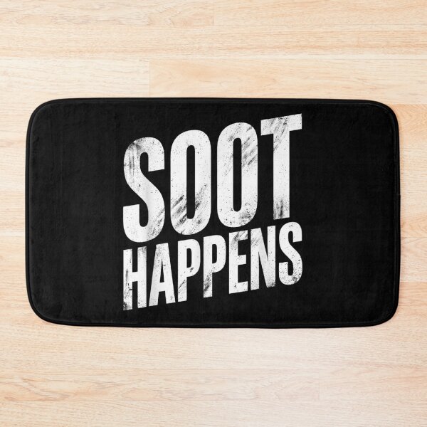 Item preview, Soot Happens Funny Dirty Mechanic Chimney Sweep Distressed Grungy Typography Art designed and sold by Taniyah Gomes.