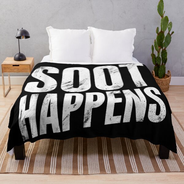 Item preview, Soot Happens Funny Dirty Mechanic Chimney Sweep Distressed Grungy Typography Art designed and sold by Taniyah Gomes.