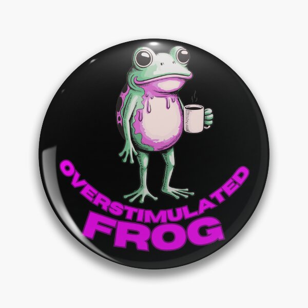 Item preview, Overstimulated Frog – Coffee Chaos Meme designed and sold by StaticMood.