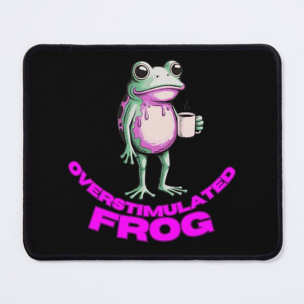Item preview, Overstimulated Frog – Coffee Chaos Meme designed and sold by StaticMood.