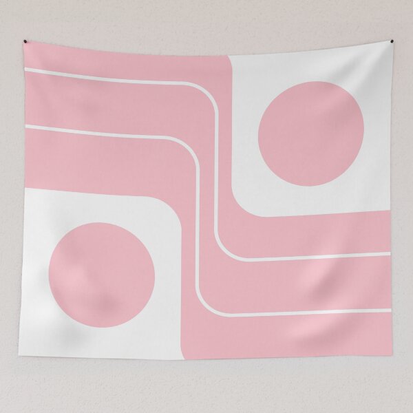 Item preview, Retro Geometric Stripes 231 Pink and White designed and sold by tonymagnerart.