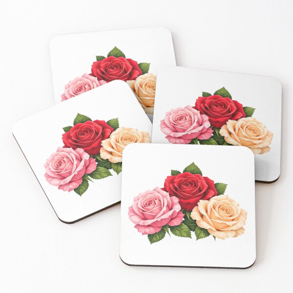 Item preview, Three Colorful Roses - Floral Minimal Design designed and sold by TaliVibes.