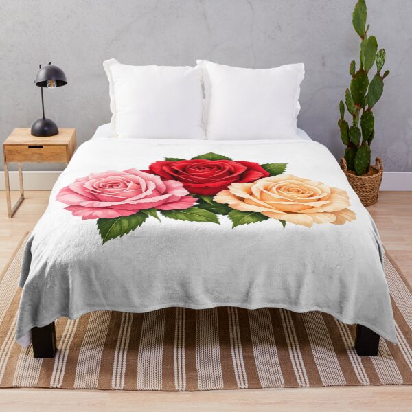 Item preview, Three Colorful Roses - Floral Minimal Design designed and sold by TaliVibes.