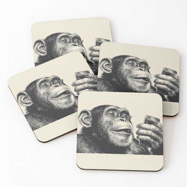Item preview, Monkey using smartphone in sketch designed and sold by anytka.