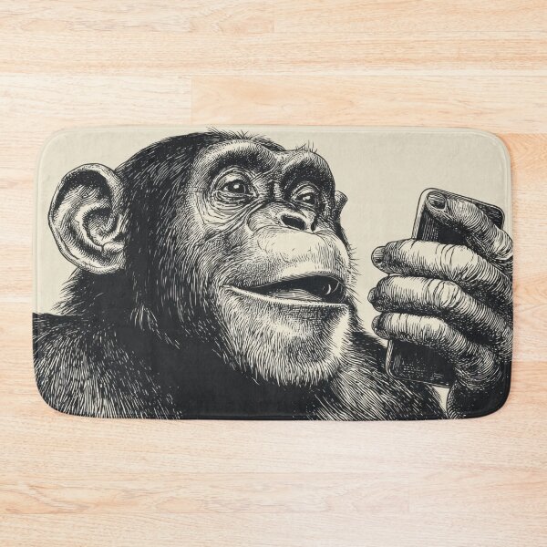 Item preview, Monkey using smartphone in sketch designed and sold by anytka.