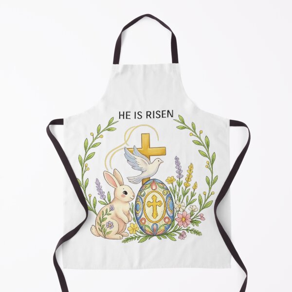 Item preview, He Is Risen Christian Easter Bunny Cross Floral Egg Design designed and sold by StyleLap.