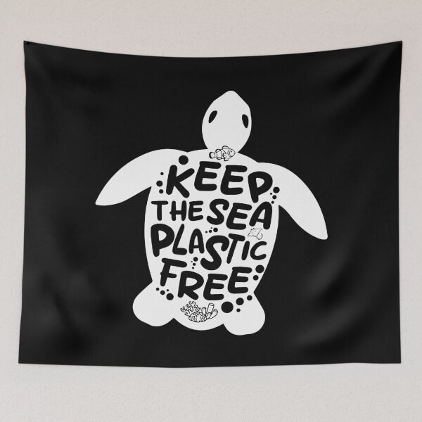 Item preview, Keep the sea plastic-free - turtle designed and sold by Wolagno.