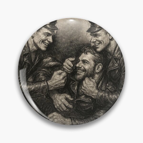Item preview, Vintage Leather Legends Charcoal Sketch Berlin Bikers Summer Fun Tom of Finland Tribute designed and sold by ItsAKinkThing.
