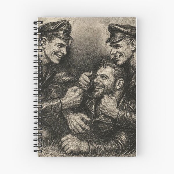 Item preview, Vintage Leather Legends Charcoal Sketch Berlin Bikers Summer Fun Tom of Finland Tribute designed and sold by ItsAKinkThing.