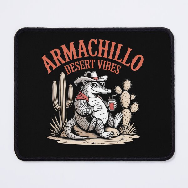 Item preview, Funny Armachillo Desert Vibes Cowboy with Bandana and Drink designed and sold by ZACK ART.