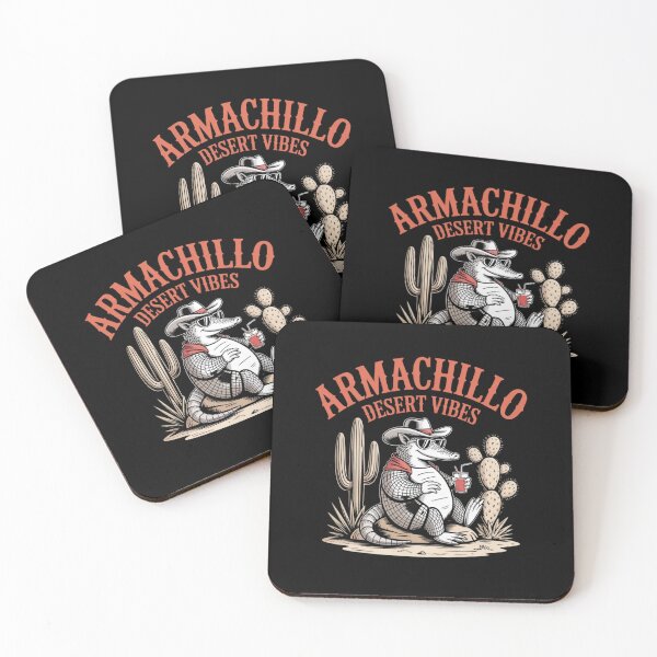 Item preview, Funny Armachillo Desert Vibes Cowboy with Bandana and Drink designed and sold by ZACK ART.