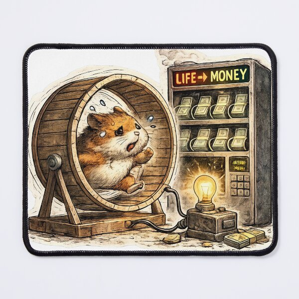 Item preview, Hamster Endless Work Cycle Sticker – Deep Life Humor Animal Art designed and sold by Felixuss.