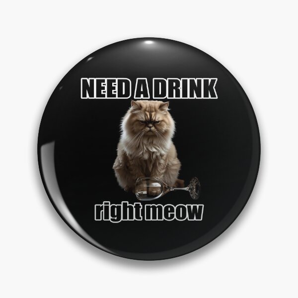 Item preview, Need A Drink Right Meow Funny Persian Cat T-Shirt designed and sold by TwistedComicLab.