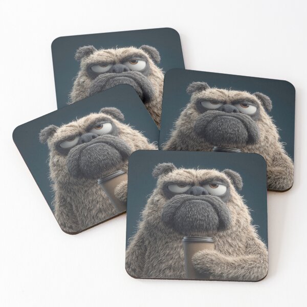 Item preview, Funny dog holds coffee cup in studio designed and sold by anytka.