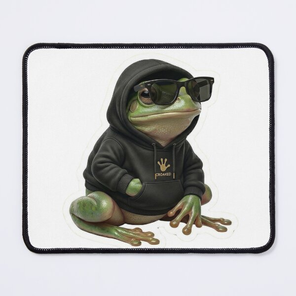 Item preview, Cool Frog in Hoodie & Sunglasses - Croaked Streetwear designed and sold by Arts Paradise.
