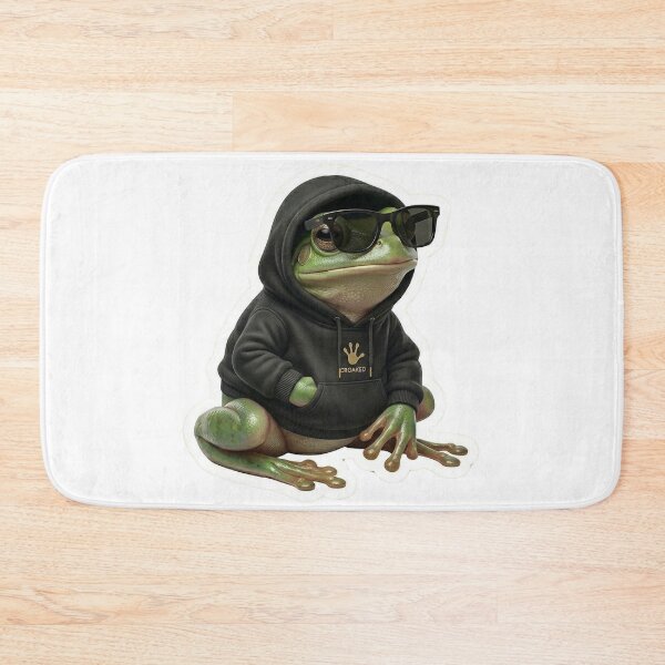 Item preview, Cool Frog in Hoodie & Sunglasses - Croaked Streetwear designed and sold by Arts Paradise.