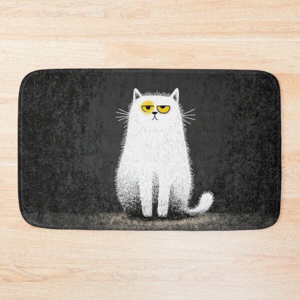 Item preview, White cat sits on dark ground designed and sold by anytka.