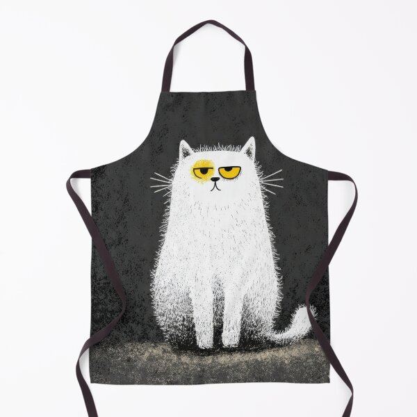 Item preview, White cat sits on dark ground designed and sold by anytka.