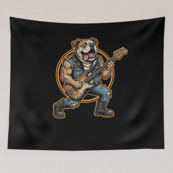 Item preview, Bulldog Bass Player Rock Music Dog Lover designed and sold by snowry.