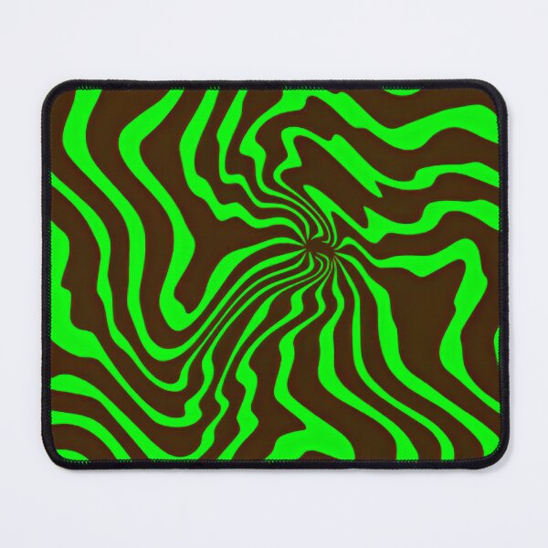 Item preview, Psychedelic Lime Green and Espresso Brown Swirl Pattern designed and sold by MaisonMaroMara.