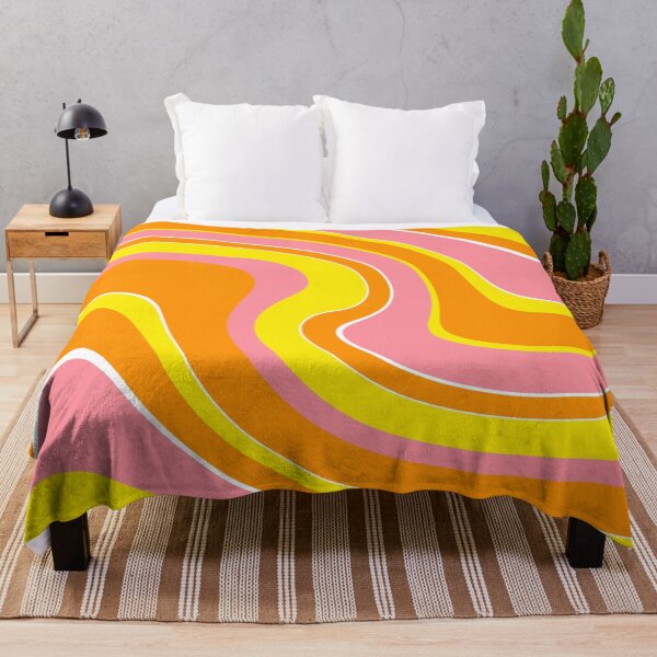 Item preview, 60's 70's Retro Liquid Stripe in Orange, Yellow and Pink designed and sold by MellowCat.