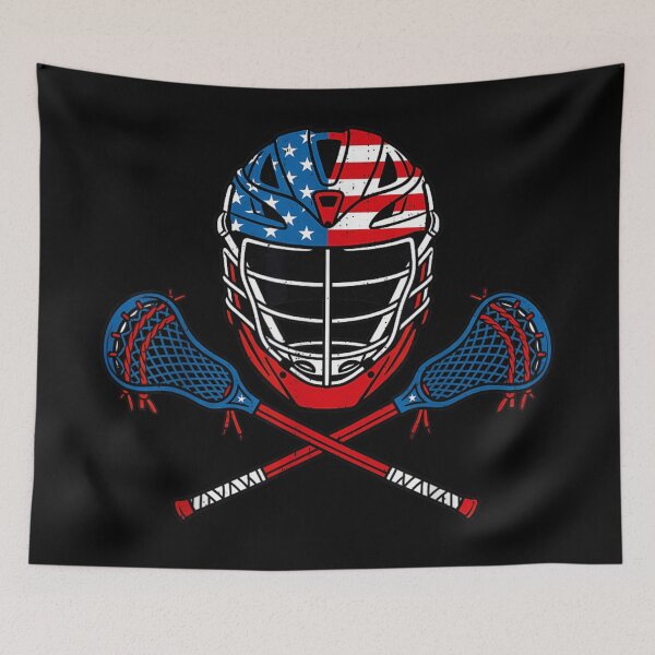 Item preview, USA Lacrosse Helmet American Flag Patriotic Sports Team Athlete Game Day Art designed and sold by Serene woods.