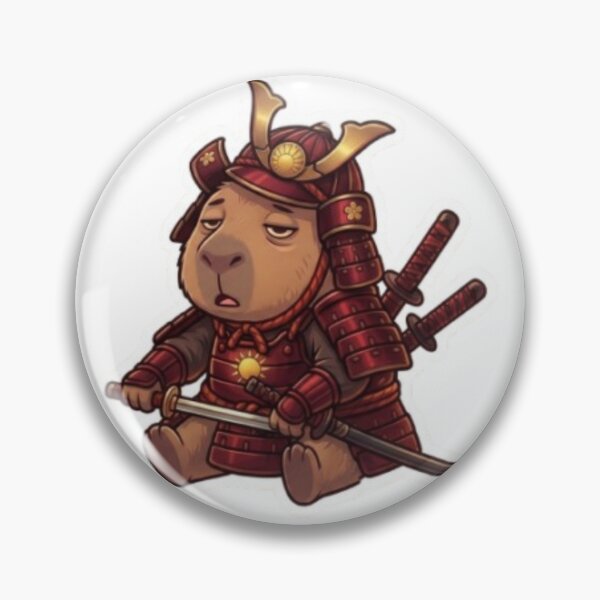 Item preview, Cute Sleepy Samurai Capybara Sticker designed and sold by CapyVerses.