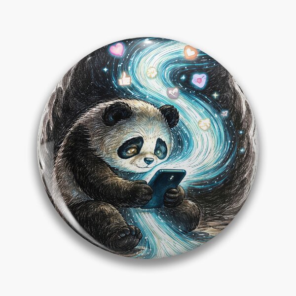 Item preview, Panda Phone Addiction Sticker – Deep Modern Life Animal Humor Art designed and sold by Felixuss.