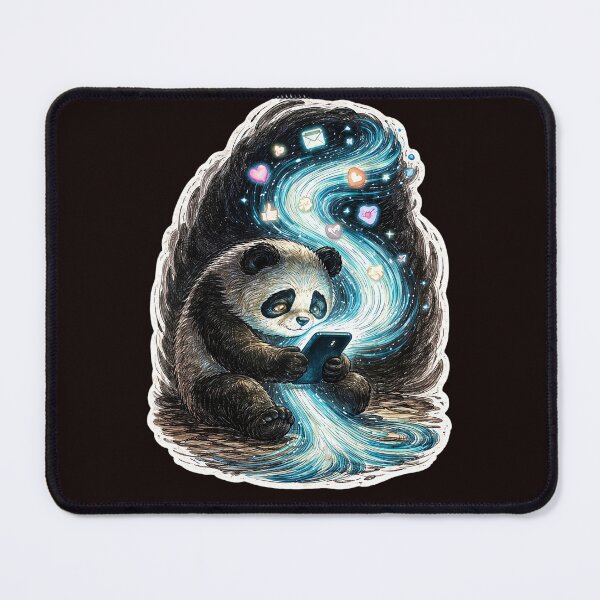 Item preview, Panda Phone Addiction Sticker – Deep Modern Life Animal Humor Art designed and sold by Felixuss.