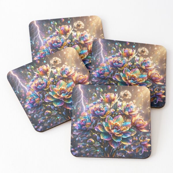 Item preview, Autism Awareness Rainbow Floral Art designed and sold by AI-Only Creations.