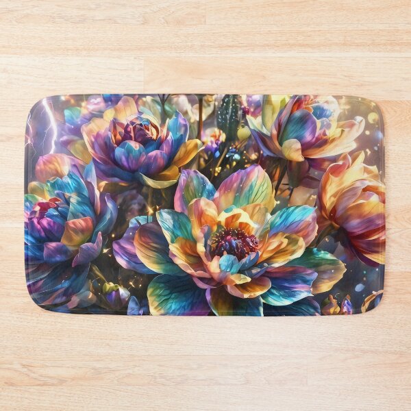 Item preview, Autism Awareness Rainbow Floral Art designed and sold by AI-Only Creations.